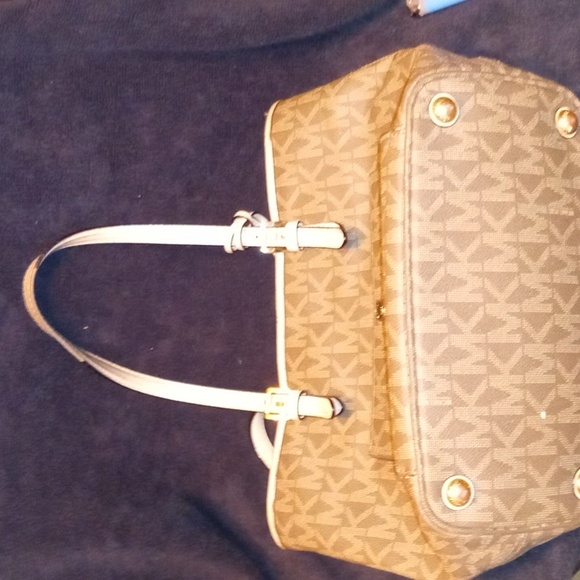 Michael Kors Jet Set Ladies Large Vanilla / Acorn Leather Tote Bag 30F6GTTT3B149 - Picture 5 of 5